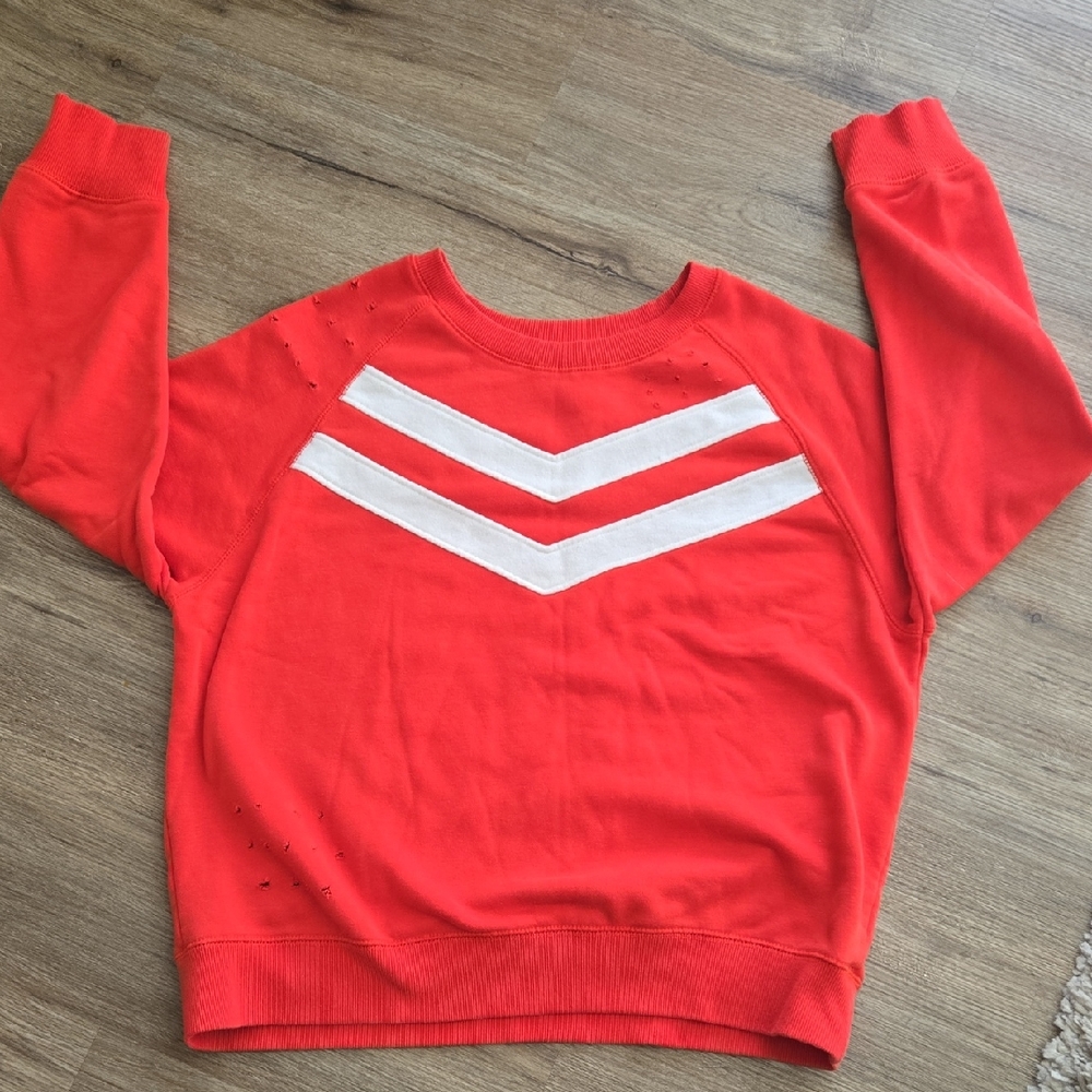 Forever 21 Red and White Chevron Sweatshirt